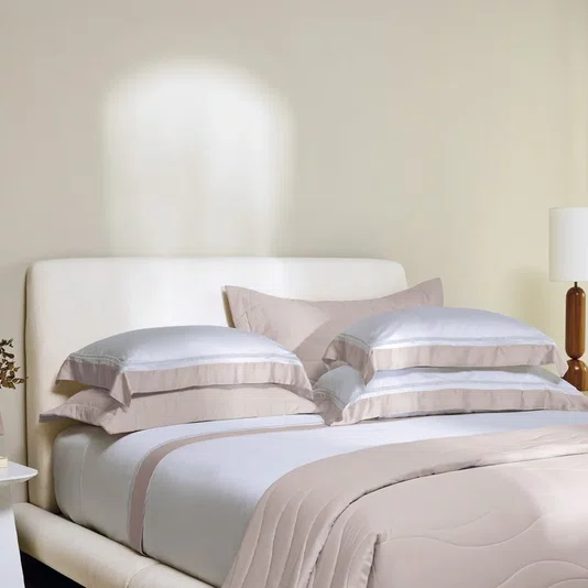 Jogo De Cama Super King Contessina 300 Fios Bambu Trussardi Rose 2,80 x 2,80 m
