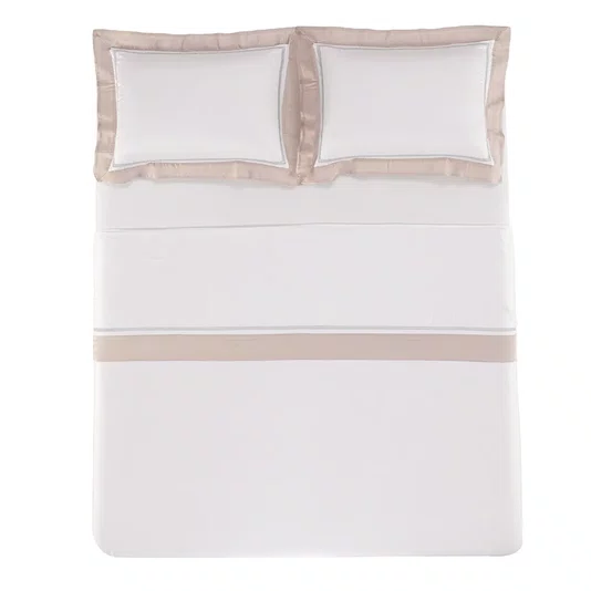 Jogo De Cama Super King Contessina 300 Fios Bambu Trussardi Rose 2,80 x 2,80 m