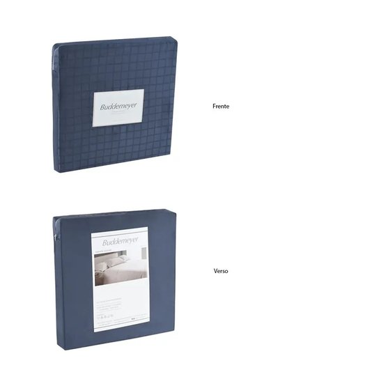 Jogo de Cama Super King Damask Square 300 Fios Buddemeyer Azul 2,80 x 2,50 m