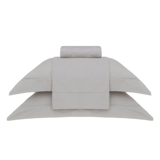 Jogo de Cama Super King Damask Stripes 300 Fios Buddemeyer Bege 2,80 x 2,50 m