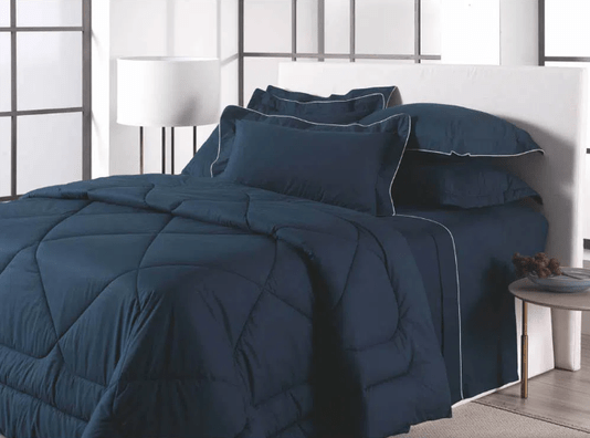 Jogo de Cama Super King Filetti 200 Fios Trussardi Marinho 2,60m X 2,80m