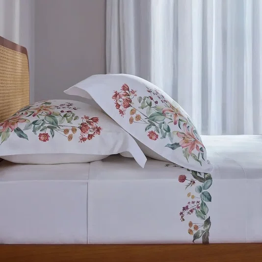 Jogo de Cama Super King Fiorella 400 Fios Buddemeyer Luxus Estampado 280cm x 290cm
