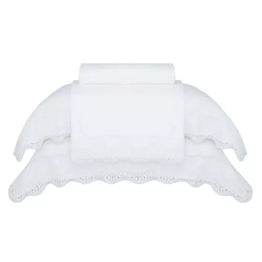 Jogo De Cama Super King Gianni 400 Fios Buddemeyer Luxus Branco 2,80 x 2,80 m