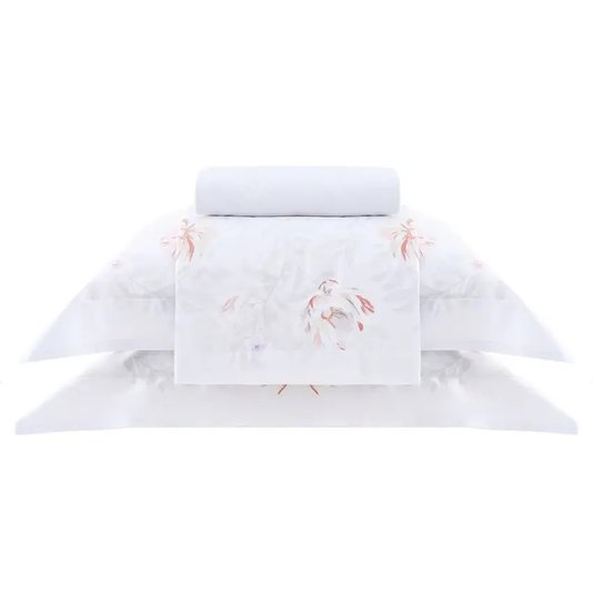 Jogo de Cama Super King Gran Percalle Enchante 200 Fios Buddemeyer Bege 2,40 x 2,70 m