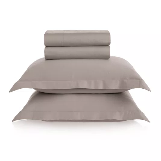 Jogo De Cama Super King Grasso 300 Fios Trussardi 2,80 x 2,80 m Nocciola