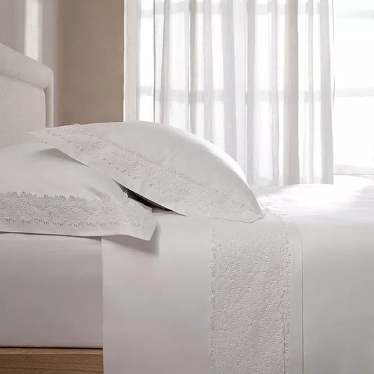Jogo de Cama Super King Harper 600 Fios Buddemeyer Luxus Branco 2,80 x 2,80 m