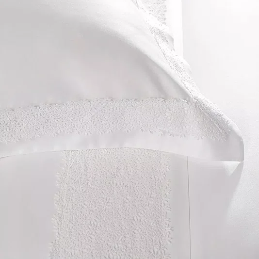 Jogo de Cama Super King Harper 600 Fios Buddemeyer Luxus Branco 2,80 x 2,80 m