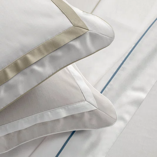Jogo de Cama Super King Lara 300 Fios Karsten Prata/Branco 2,90 x 2,60 m