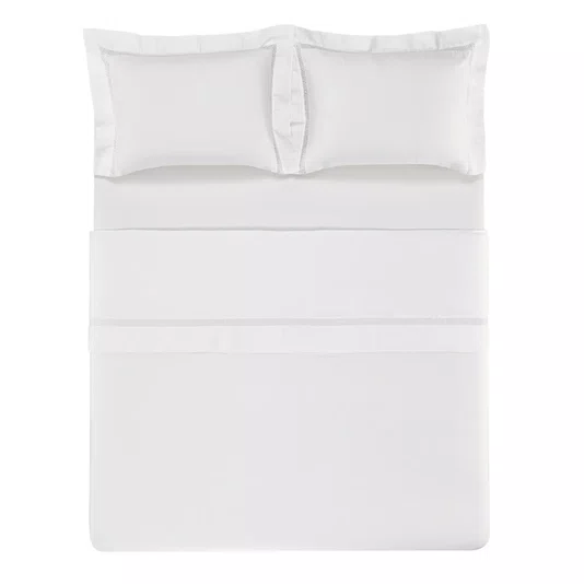 Jogo De Cama Super King Marconi 300 Fios Trussardi Branco/Branco