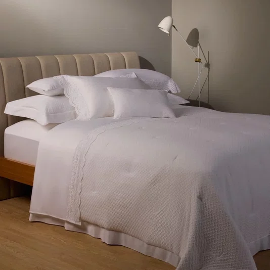 Jogo de Cama Super King Margot 400 Fios Buddemeyer Luxus Branco 2,80 x 2,80 m