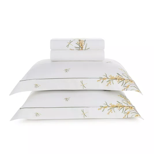 Jogo de Cama Super King Mimosa 300 Fios Trussardi Estampado 280cm x 280cm