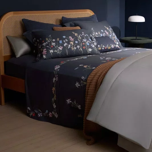 Jogo de Cama Super King Moon Garden 400 Fios Buddemeyer Luxus Estampado 2,80 x 2,90 m