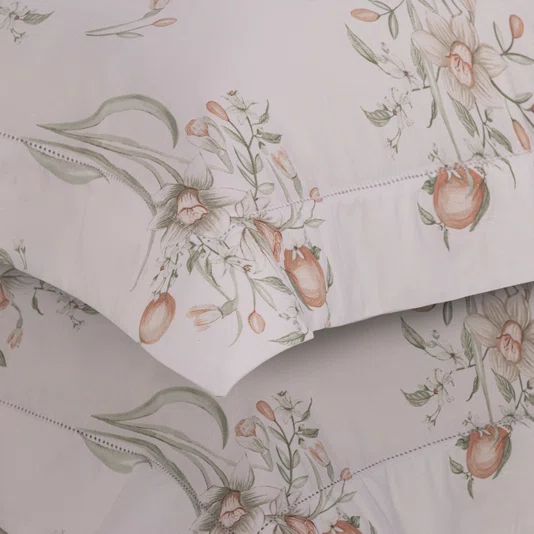 Jogo de Cama Super King Narciso 200 Fios Trussardi Estampado 280cm x 260cm