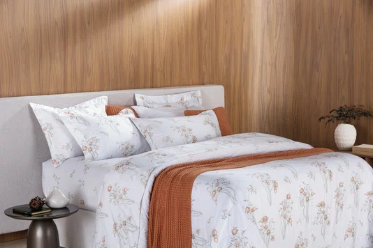 Jogo de Cama Super King Narciso 200 Fios Trussardi Estampado 280cm x 260cm