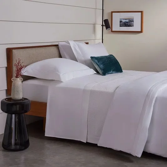 Jogo de Cama Super King Nilo 500 Fios Egípcio Buddemeyer Luxus Branco/Branco 280cm x 280cm