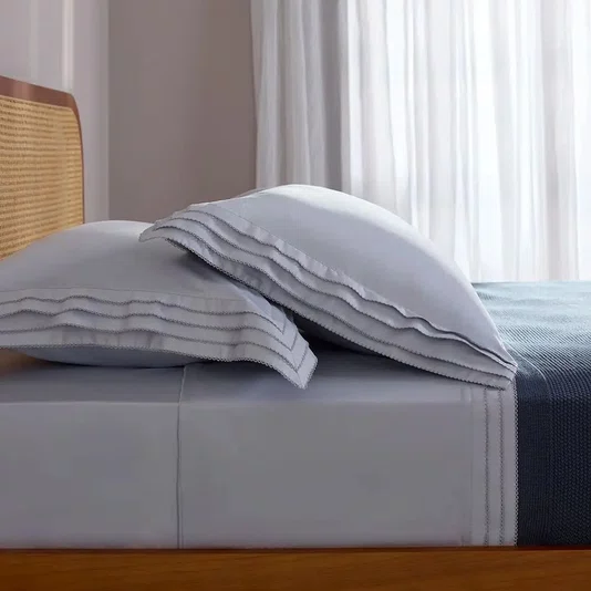 Jogo de Cama Super King Palladio 400 Fios Buddemeyer Luxus Azul Frost/Azul 280cm x 280cm