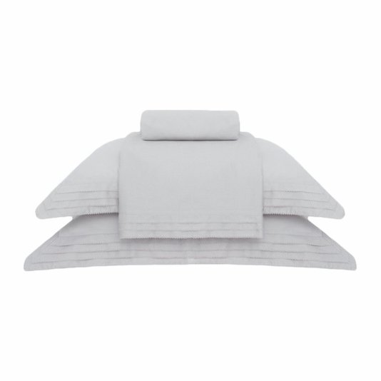 Jogo de Cama Super King Palladio 400 Fios Buddemeyer Luxus Cinza Lunar 2,80 x 2,80 m