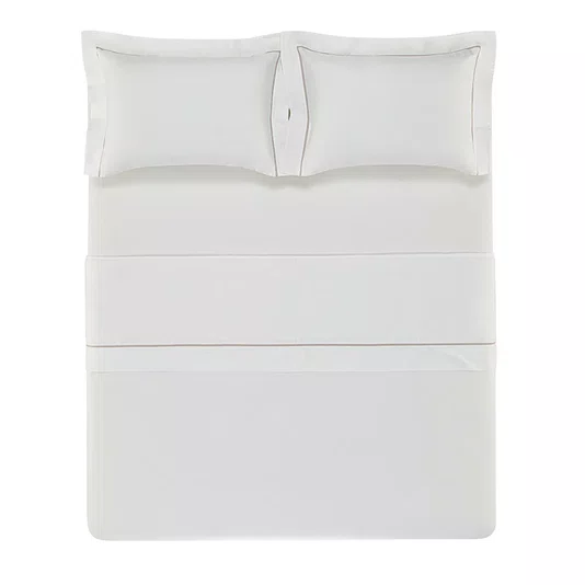 Jogo De Cama Super King Portello 300 Fios Trussardi Branco/Legno