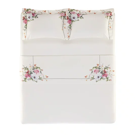 Jogo De Cama Super King Rosette 300 Fios Trussardi 2,80 x 2,80 m