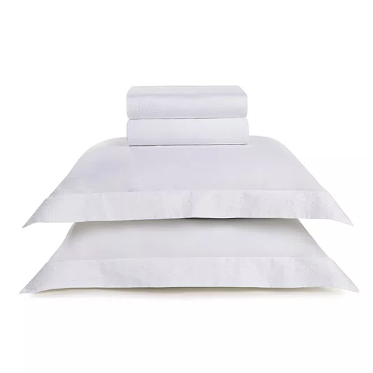 Jogo De Cama Super King Simonetta 300 Fios Trussardi Branco 2,80 x 2,80 m