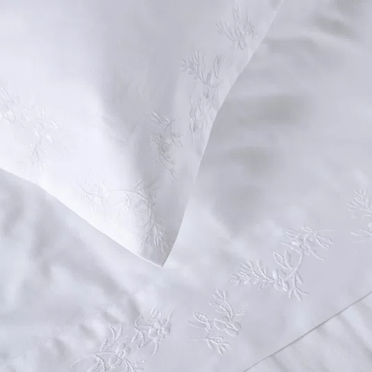 Jogo De Cama Super King Simonetta 300 Fios Trussardi Branco 2,80 x 2,80 m