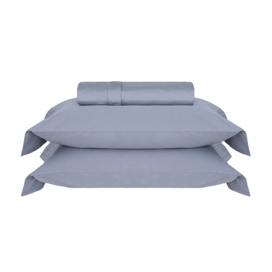 Jogo De Capa De Edredom Queen Dallas 600 Fios Buddemeyer Luxus Azul Balm 2,60 x 2,40 m