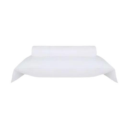 Jogo De Capa Para Edredom Solteiro Dallas 600 Fios Buddemeyer Luxus Branco 1,80 x 2,40 m
