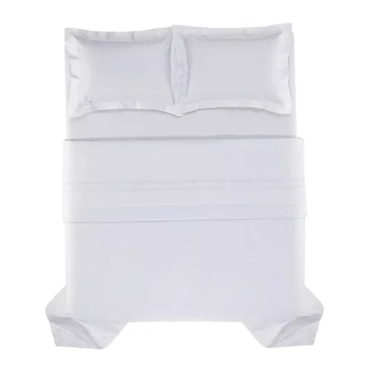 Jogo De Capa Para Edredom Super King Florim 300 Fios Trussardi Branco 2,90 x 2,70 m