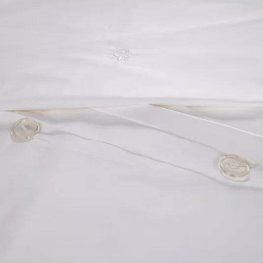 Jogo De Capa Para Edredom Super King Florim 300 Fios Trussardi Branco 2,90 x 2,70 m