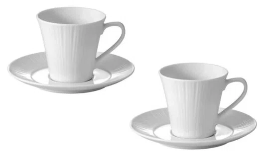 Jogo de Chá 12 Peças em Porcelana Noritake Branco