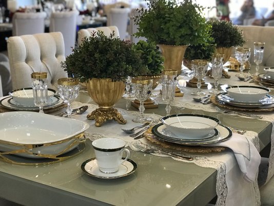 Jogo de Chá 12 Peças Marble Green Noritake Verde e Ouro