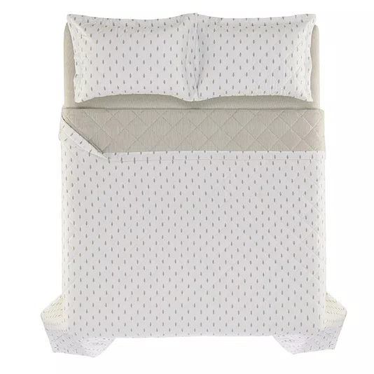 Jogo de Colcha Casal La Palma 200 Fios Cetim Trussardi Estampado 220cm x 250cm