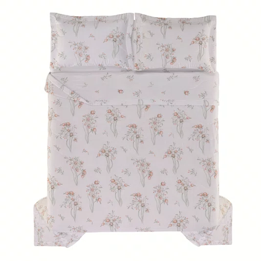 Jogo de Colcha Casal Narciso 200 Fios Trussardi Estampado 220cm x 250cm