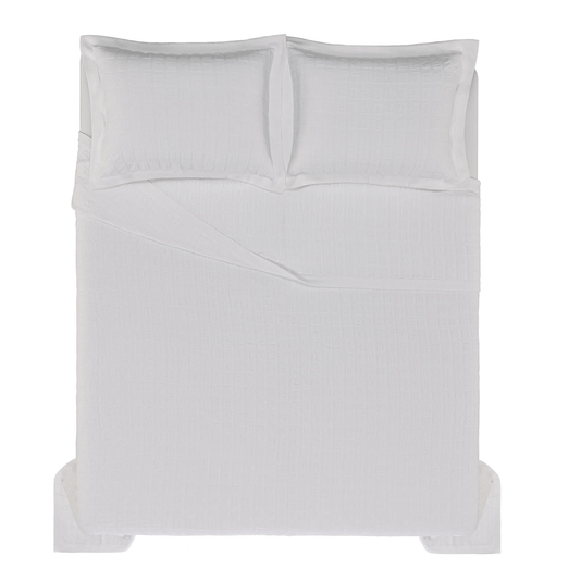 Jogo de Colcha Queen 100% Algodão Mavone Trussardi Branco 2,70 x 2,60 m