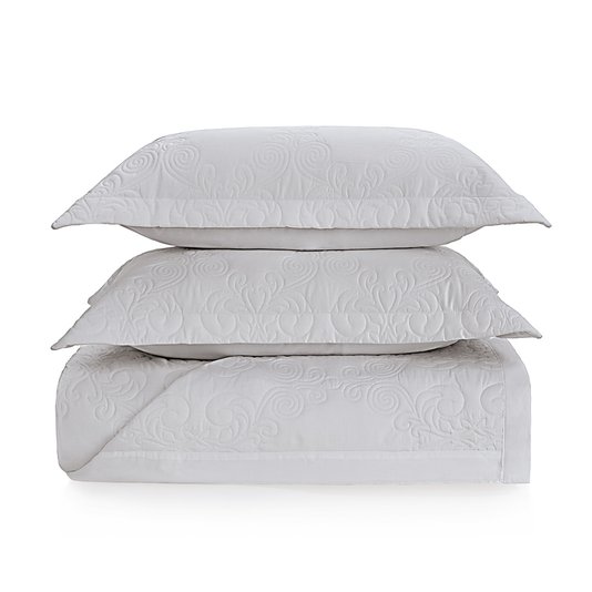Jogo de Colcha Queen 300 Fios Giancarlo Trussardi Branco