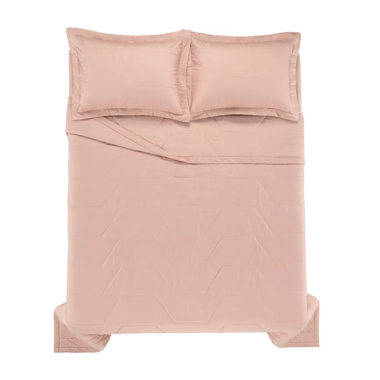 Jogo de Colcha Queen 300 Fios Palazzi Trussardi Rosa Perla