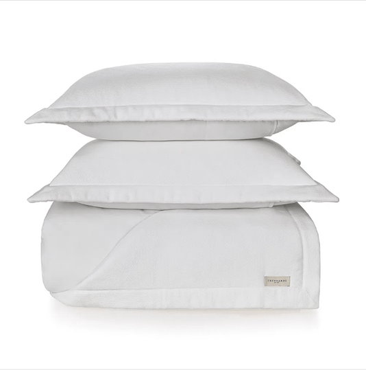 Jogo de Colcha Queen Nicelli 300 Fios Trussardi Branco 2,60m X 2,70m