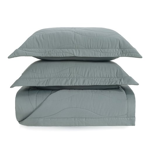 Jogo De Colcha Queen Novara 300 Fios Trussardi Azul Mare 2,60 x 2,80 m