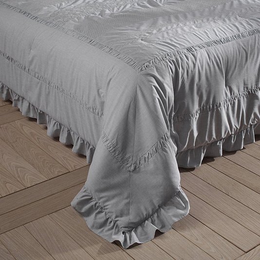 Jogo De Colcha Queen Pavlova Buddemeyer Luxus Verde Mescla 2,80 x 2,60 m