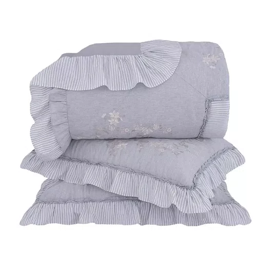 Jogo De Colcha Queen Vernazza Buddemeyer Luxus Cinza 2,90 x 2,65 m