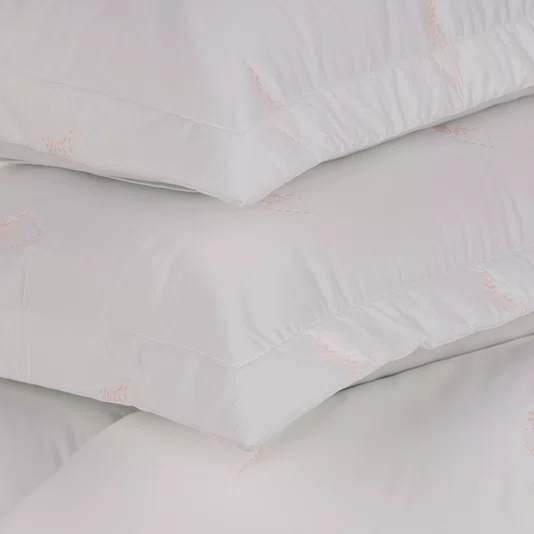 Jogo de Colcha Solteiro Bella 300 Fios Trussardi Branco e Soft Nude 200cm x 280cm