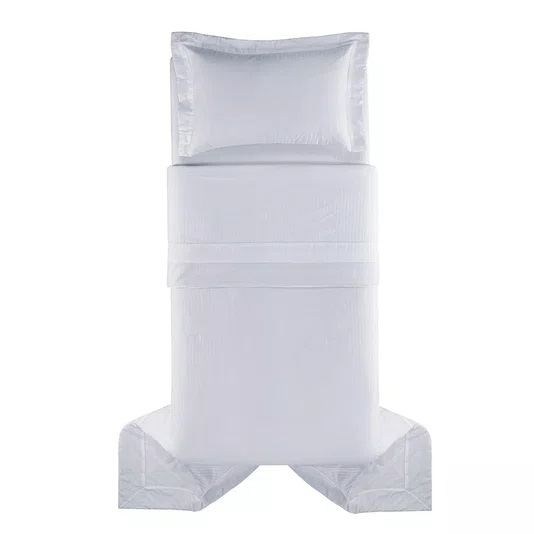 Jogo De Colcha Solteiro Fratelli 300 Fios Trussardi Branco 2,00 x 2,80 m