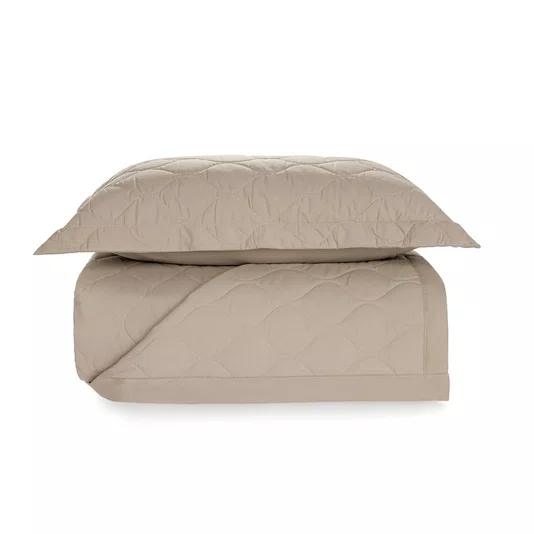 Jogo De Colcha Solteiro Montanelli 200 Fios Trussardi Avena 1,80 x 2,50 m