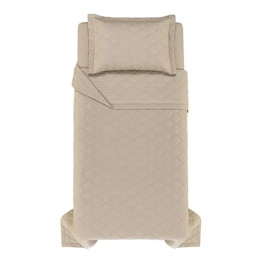 Jogo De Colcha Solteiro Montanelli 200 Fios Trussardi Avena 1,80 x 2,50 m