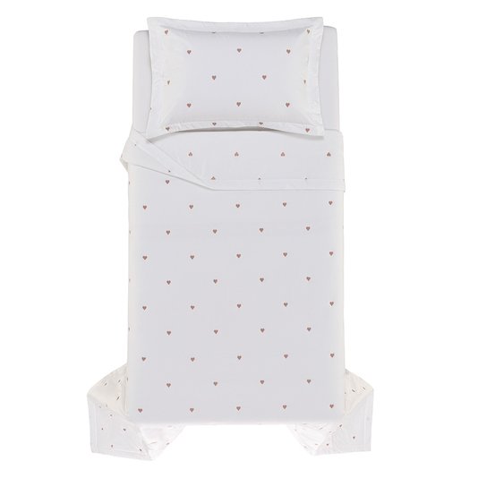 Jogo De Colcha Solteiro Piccola 200 Fios Trussardi Branco/Duna 1,80 x 2,50 m