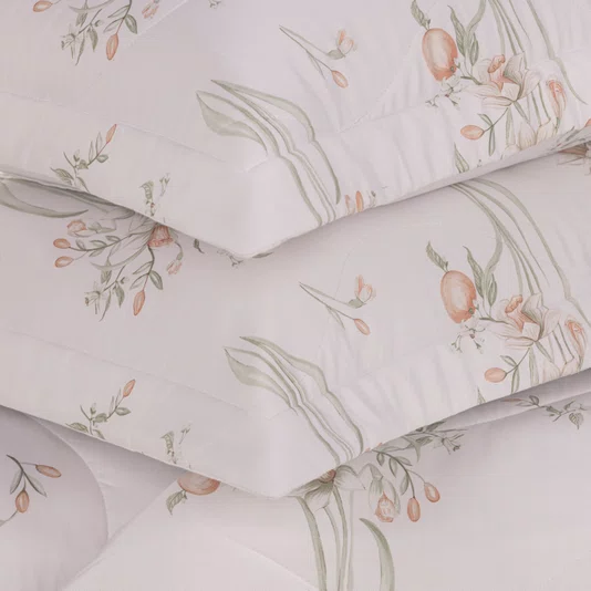 Jogo de Colcha Super King Narciso 200 Fios Trussardi Estampado 290cm x 250cm