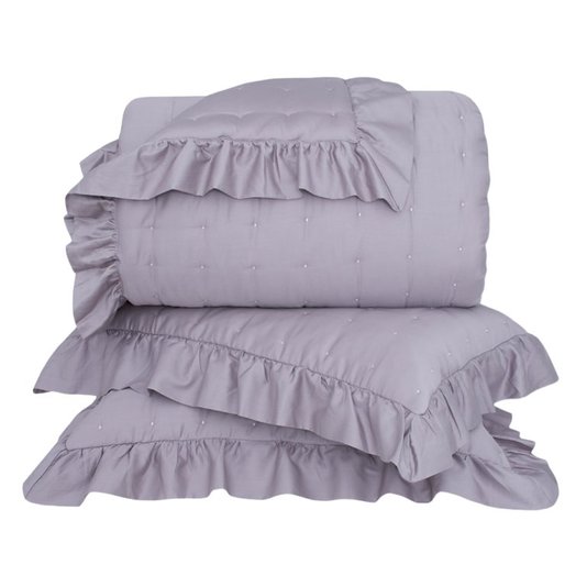 Jogo De Colcha Super King Petit Pois 270 Fios Buddemeyer Luxus Rosa Lily 2,90 x 2,50 m