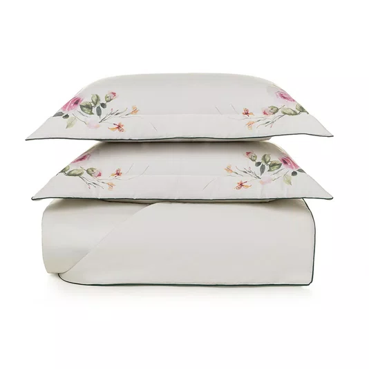 Jogo De Colcha Super King Rosette 300 Fios Trussardi 3,10 x 2,80 m