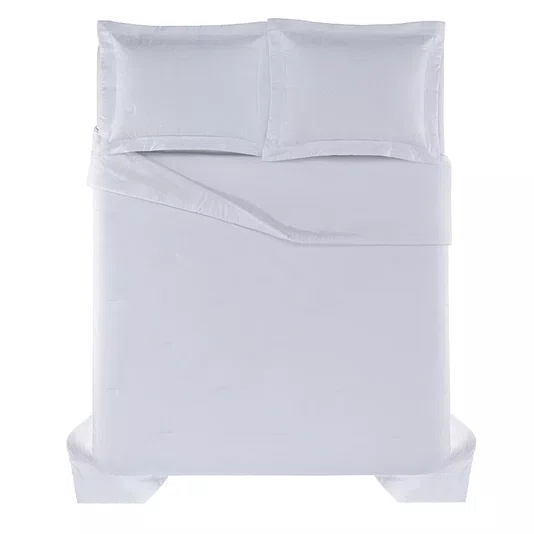 Jogo De Colcha Super King Simonetta 300 Fios Trussardi Branco 3,10 x 2,80 m