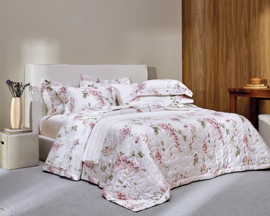Jogo De Colcha Super King Wisteria 200 Fios Trussardi 2,90 x 2,50 m